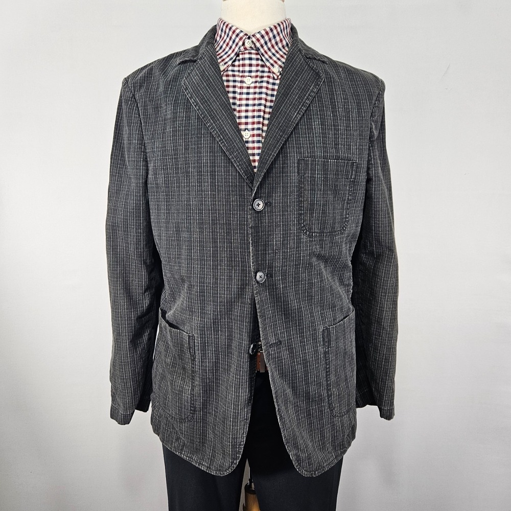 Murano Men's Sport Coat Blazer Three Button Unstructured Cotton Size LARGE